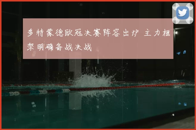多特蒙德欧冠决赛阵容出炉 主力框架明确备战决战