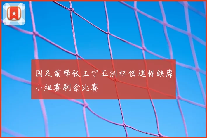 国足前锋张玉宁亚洲杯伤退将缺席小组赛剩余比赛
